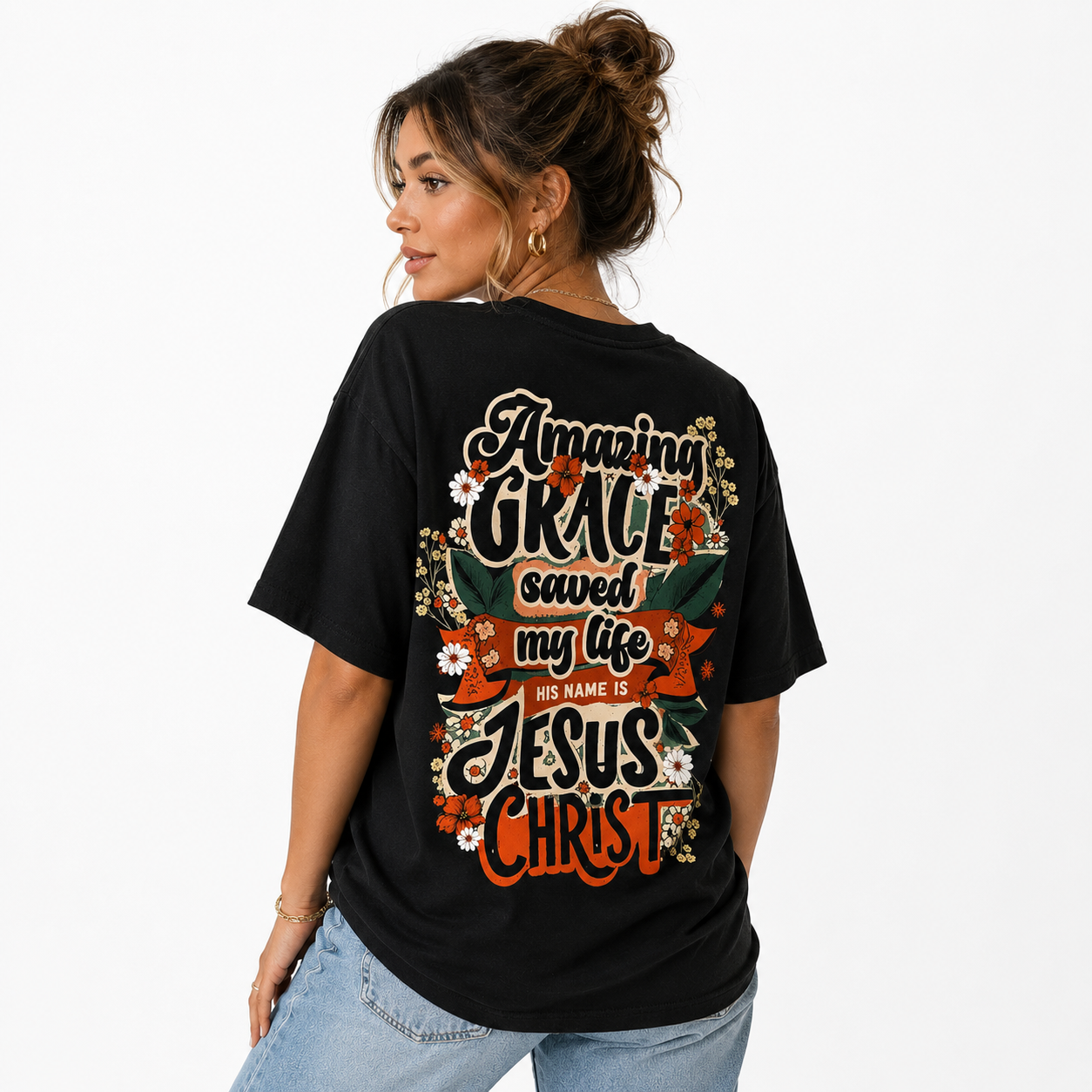 Jesus Saved My Life Women's Oversized T-Shirt